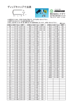 ディップキャップ寸法表