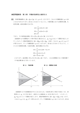 練習問題解答：第 3 章 市場の効率性と政府介入