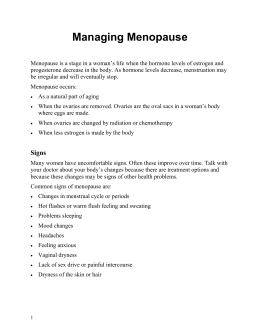 Managing Menopause