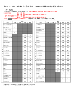 富山マラソン2015開催に伴う⑱堀岡・片口経由小杉駅線の路線変更等
