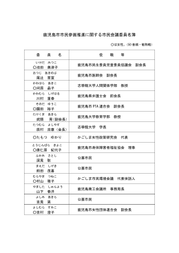 鹿児島市市民参画推進に関する市民会議委員名簿
