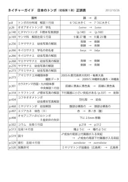 ネイチャーガイド 日本のトンボ（初版第 1 刷） 正誤表 2012/10/26