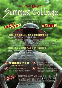 Summer College2014 チラシ・申込書