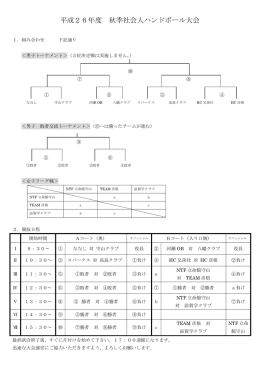 平成26年度 秋季社会人ハンドボール大会