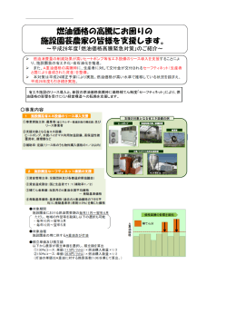燃油価格の高騰にお困りの 施設園芸農家の皆様を支援
