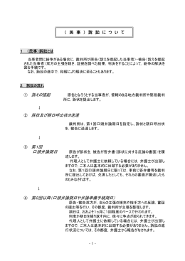 （ 民 事 ） 訴 訟 に つ い て 訴えの提起 訴状及び期日呼出状の送達 第1