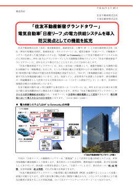 「住友不動産新宿グランドタワー」 電気自動車「日産リーフ」の電力供給
