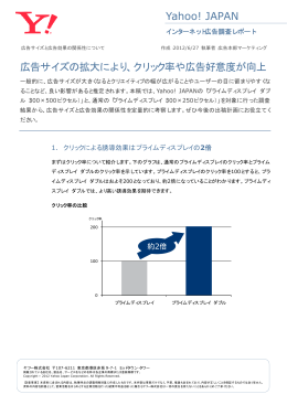 Yahoo! JAPAN 広告サイズの拡大により、クリック率や広告好意度が向上