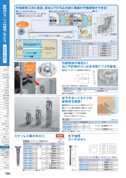 外張断熱工法に最適。逆ねじで打ち込み後に胴縁の不陸調整ができる