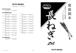 育苗読本（長ねぎ）-セル整形苗づくりの手引き