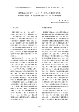 国際協力におけるソーシャル・キャピタルの概念の有用性: 世界銀行支援