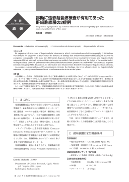 診断に造影超音波検査が有用であった 肝細胞線腫