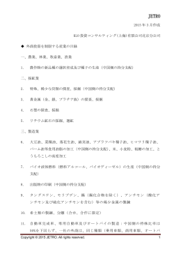2015 年 3 月作成 KLO 投資コンサルティング(上海)有限公司北京分公司