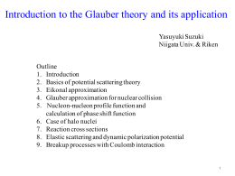 Introduction to the Glauber theory and its application