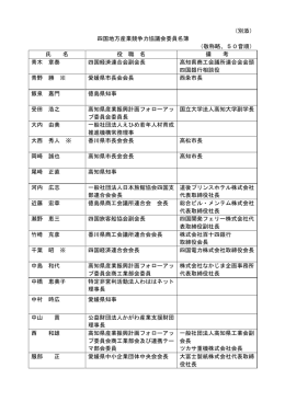 （別添） 四国地方産業競争力協議会委員名簿 （敬称略