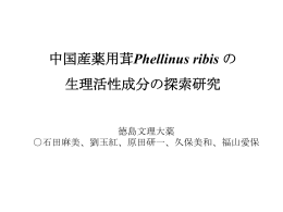 中国産薬用茸Phellinus ribis の 生理活性成分の探索研究