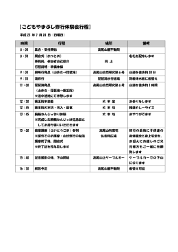 【こどもやまぶし修行体験会行程】