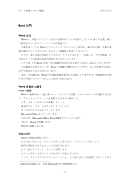 Word 入門 - ワード2007実践講座