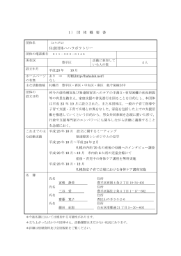 1） 団 体 概 要 書 任意団体ハハラボラトリー