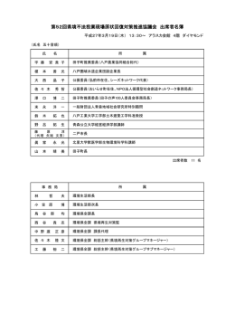 第52回県境不法投棄現場原状回復対策推進協議会 出席者名簿