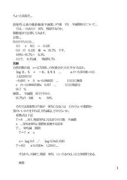 ちょっと息抜き．．． 放射性元素の穂斜線量半減期 &hellip; 、ヨウ素