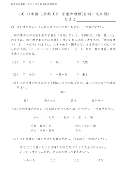 kote6 02 小6 日本語 1学期 6月 言葉の種類(名詞・代名詞) テスト