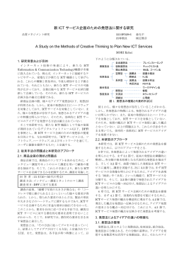 新 ICT サービス企画のための発想法に関する研究 A Study on the