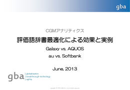 評価語辞書最適化による効果と実例 - GBA Co., Ltd.ロゴ