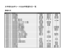 文学部社会学コース社会学関連科目一覧