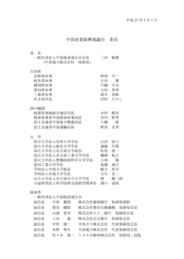 構成メンバー・一覧表 - 一般社団法人 中部経済連合会