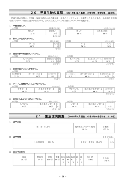20 児童生徒の実態 21 生活環境調査