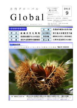 月刊グローバル2012年第9号発行
