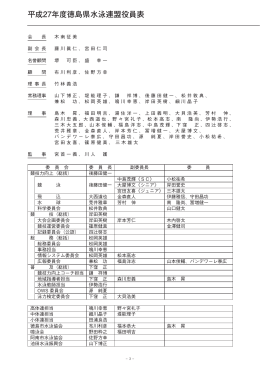 平成27年度徳島県水泳連盟役員表