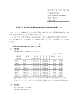 宮城県内に所在する岩石採取場の砕石等の放射線量測定結果について