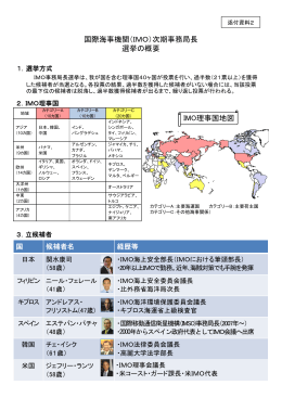 国際海事機関（IMO）次期事務局長 選挙の概要 IMO理事国地図