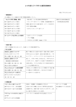 26年度みどり子育て応援団活動報告