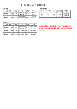 テーブルオフィシャル（T・O）割当て表 ※試合時間は一応の目安です