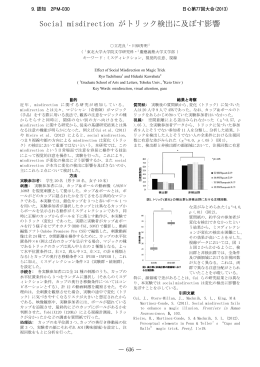 Social misdirection がトリック検出に及ぼす影響