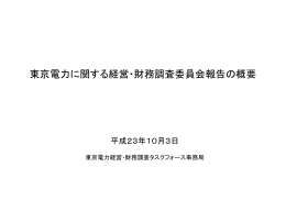 東京電力に関する経営・財務調査委員会報告の概要