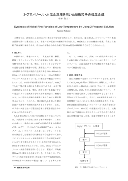 2-プロパノール・水混合溶液を用いたNi微粒子の低温合成