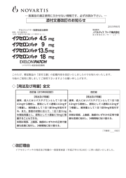 添付文書改訂のお知らせ 【用法及び用量】全文 改訂理由