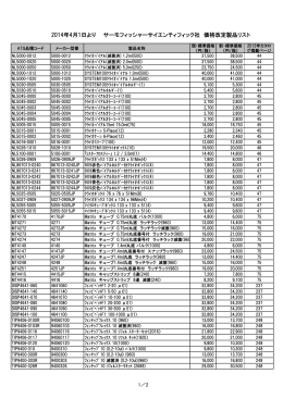 2014年4月1日より サーモフィッシャーサイエンティフィック社 価格改定