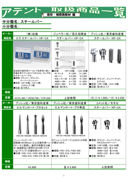 中分類名： 小分類名： スチールバー