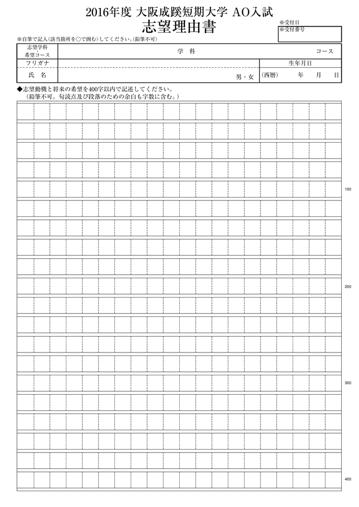 志望理由書 短大 大阪成蹊入試navi
