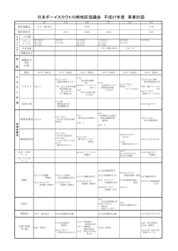 日本ボーイスカウト川崎地区協議会 平成27年度 事業計画