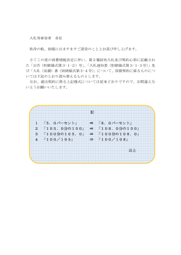 入札等参加者 各位 秋冷の候、皆様にはますますご清栄のこととお喜び