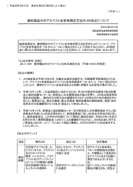 建材製品中のアスベスト含有率測定方法の』S改正について