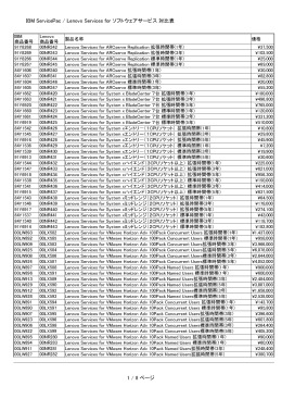 IBM ServicePac for SWとLenovo Services for SWの対比表
