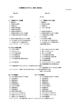ITC実践力ガイドライン 新旧 目次対比 Ver.2.0 Ver.1.0