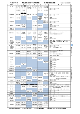 南魚沼市立ゆきぐに大和病院 外来診療担当医表